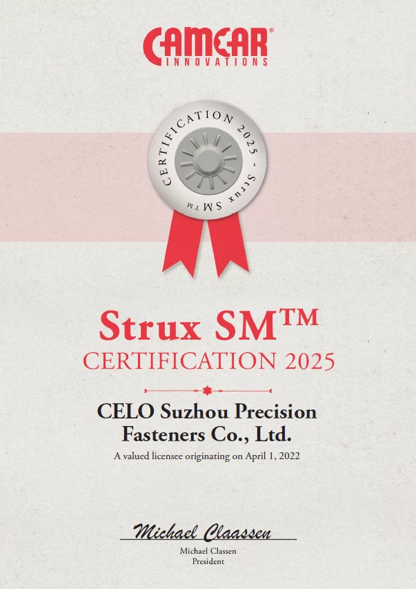 STRUX SM™ Zertifikat
