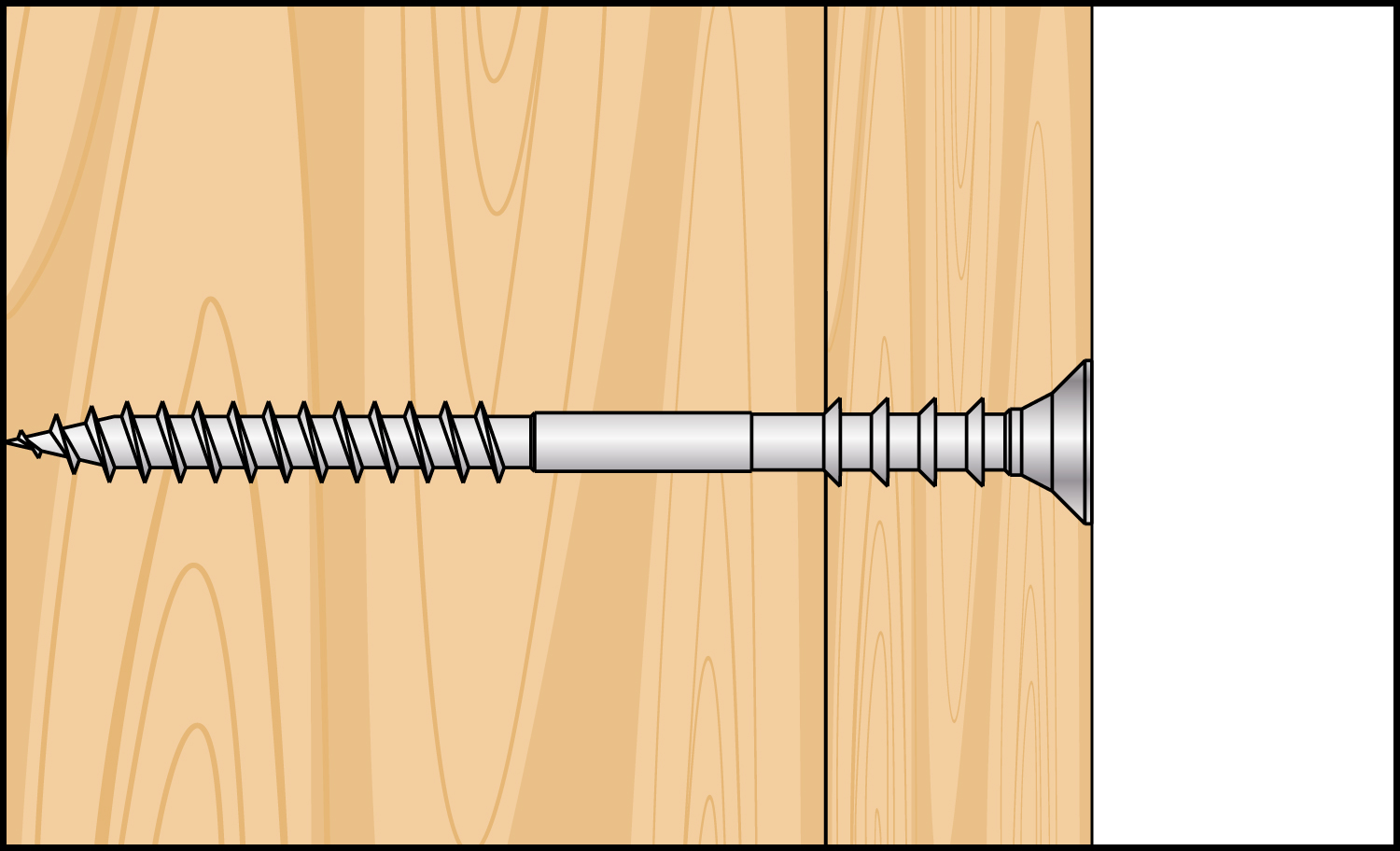 Tornillo de regulación JS instalado en madera