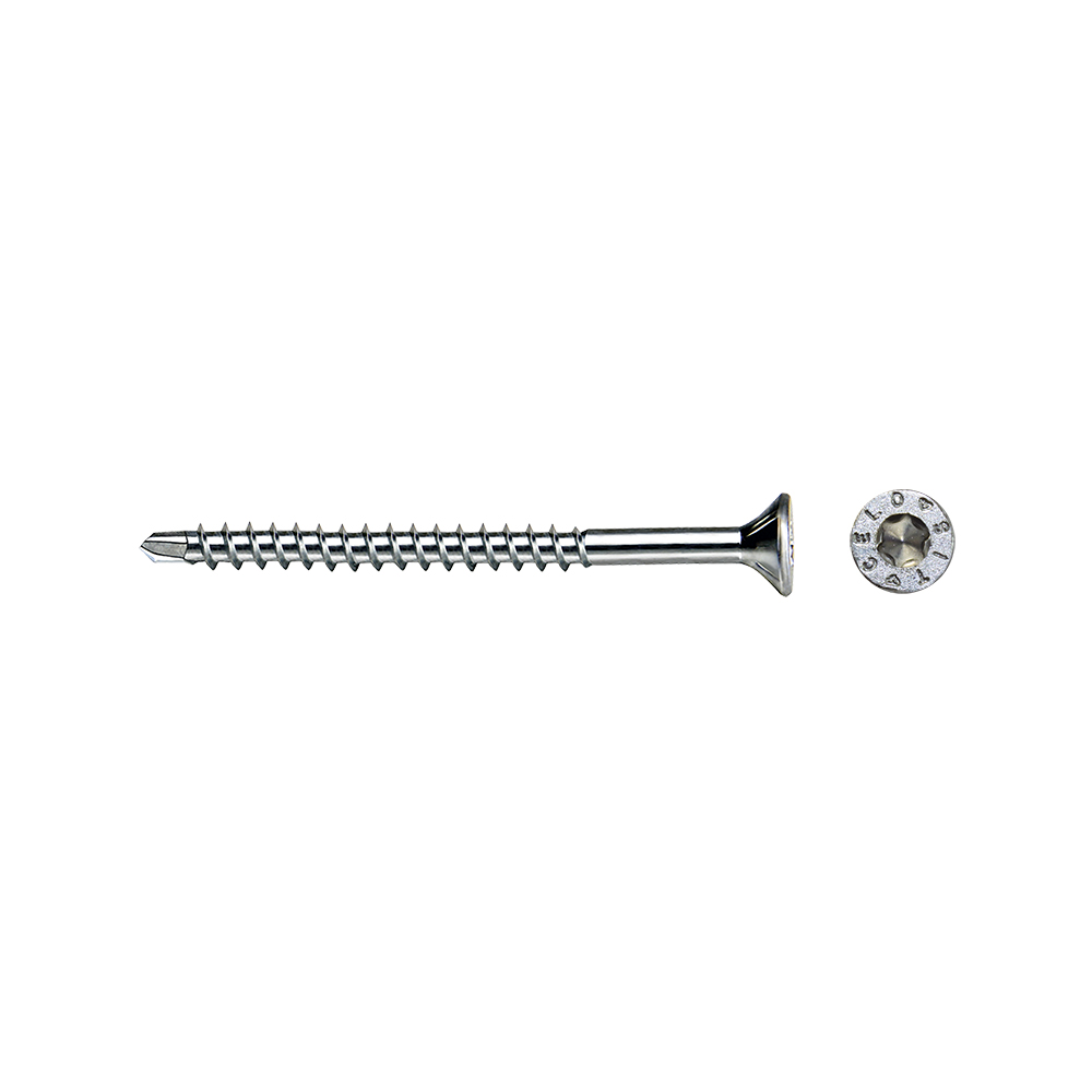 Tornillo punta broca para madera MDF con cabeza avellanada y rosca especial