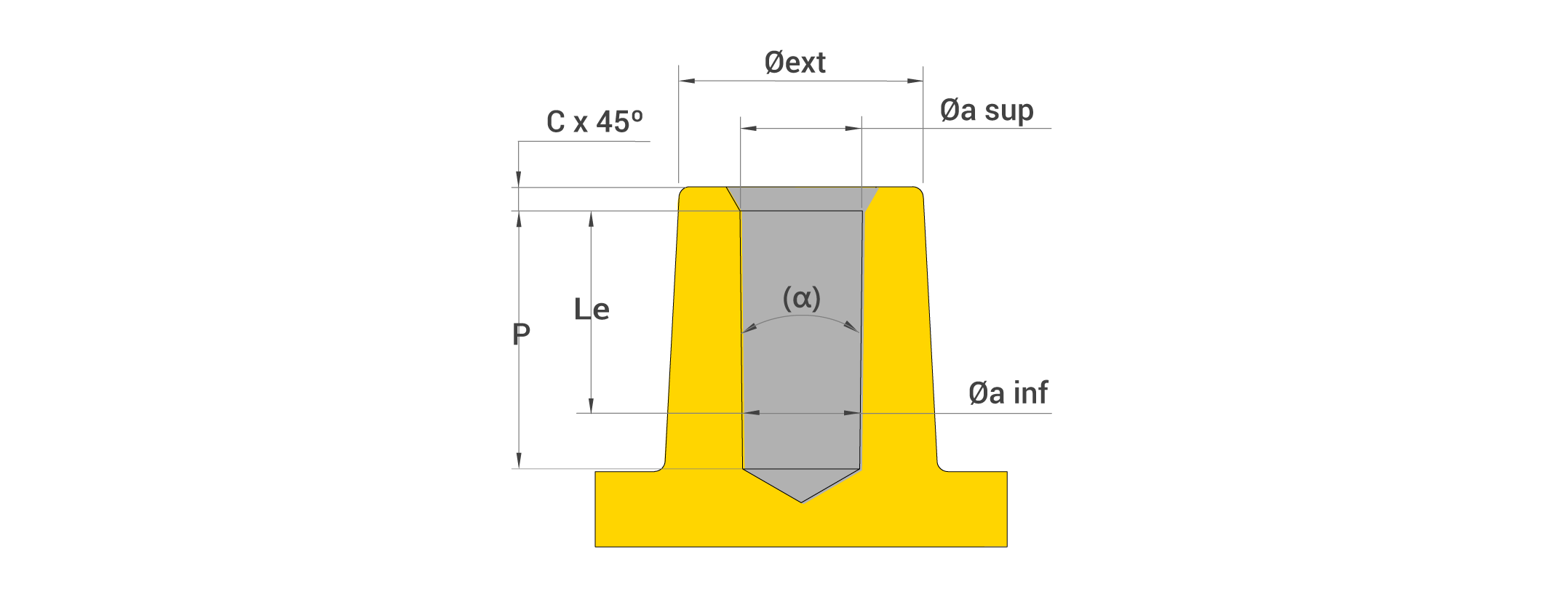 Hole dimensions for aluminum and magnesium die casting