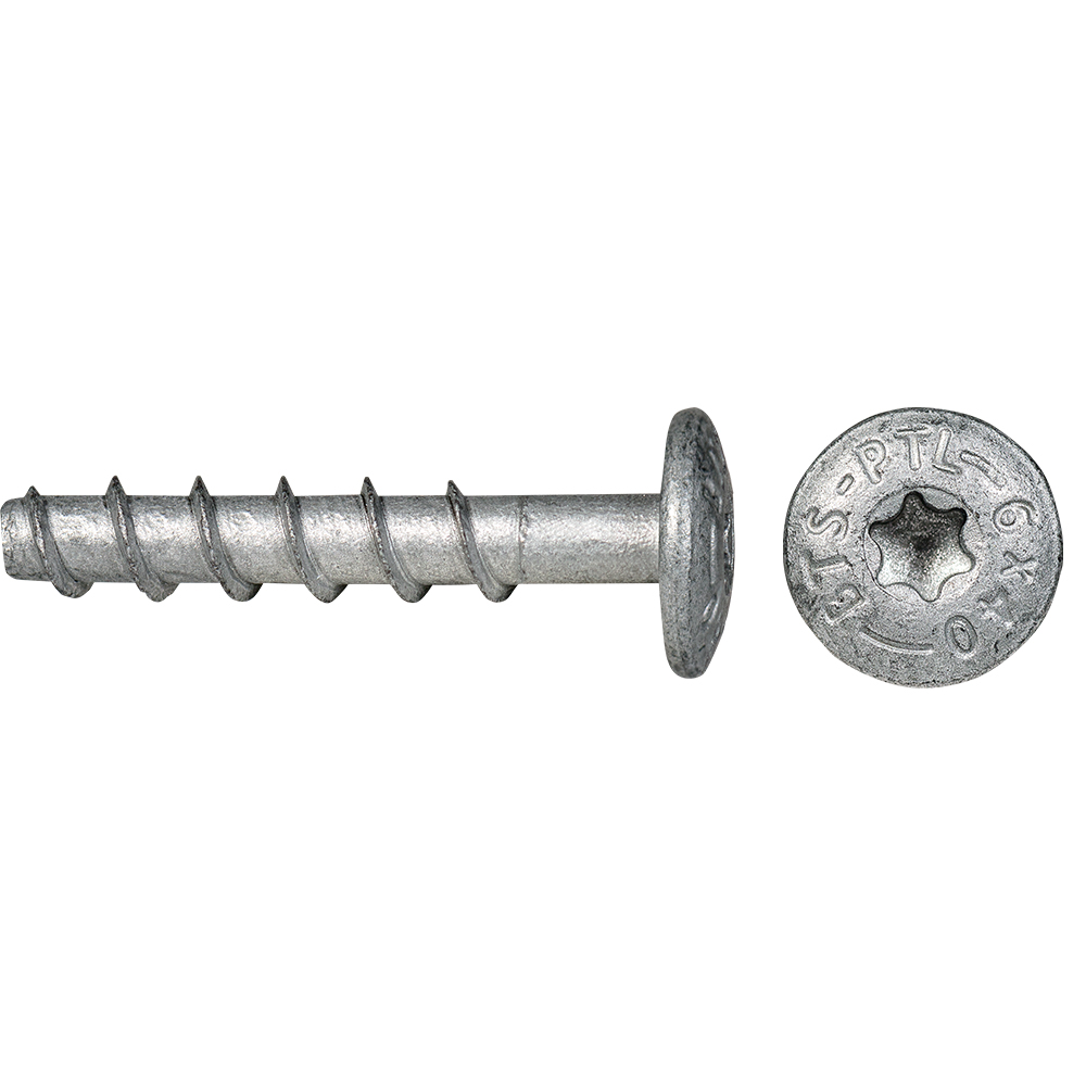 Tornillo BTS-6 Ø6 para hormigón con cabeza alomada ancha galvanizada