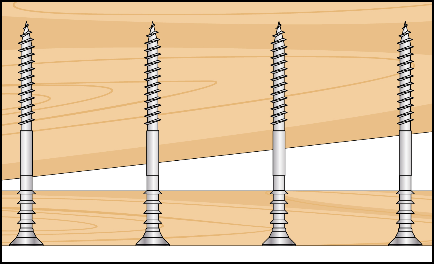 Alineación con tornillos de regulación JS en madera