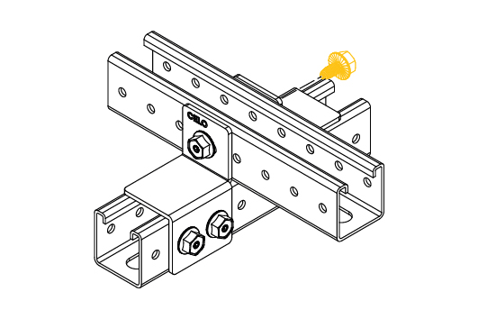 Instalación de Uniones perpendicular para perfil Fast Assembly Strut con recubrimiento KlimaProof®