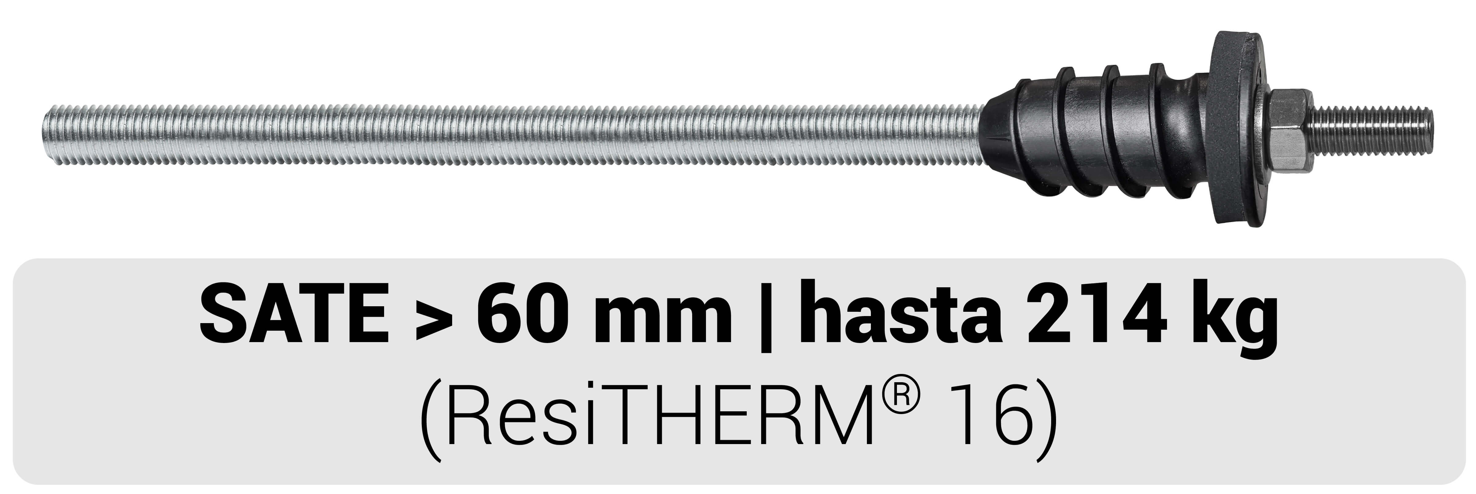 Fijación ResiTHERM para SATE > 60 mm y hasta 214 kg