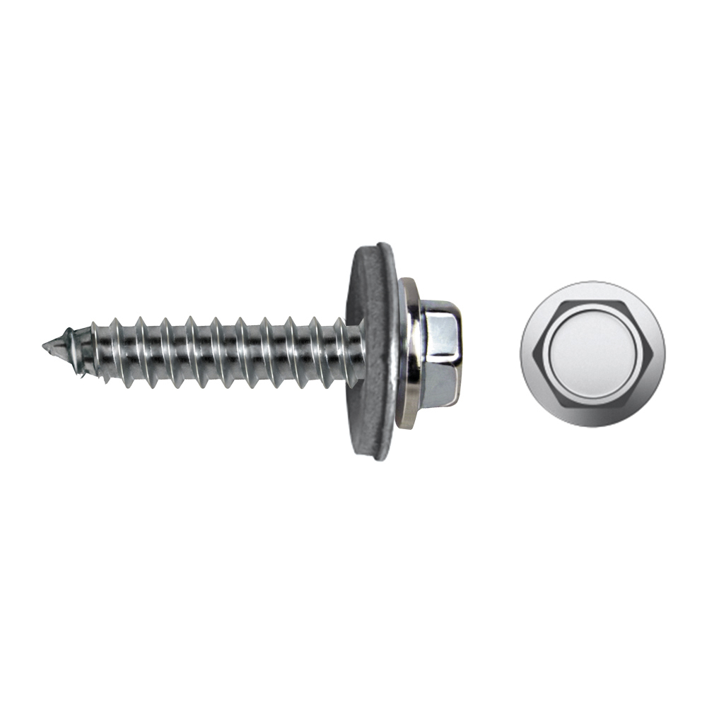 Tornillo hexagonal con arandela EPDM DIN 7661 para fijación segura en cubiertas