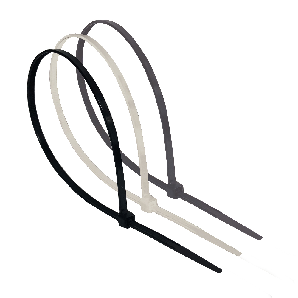 Bridas de nylon en colores negro, blanco y gris para instalación eléctrica