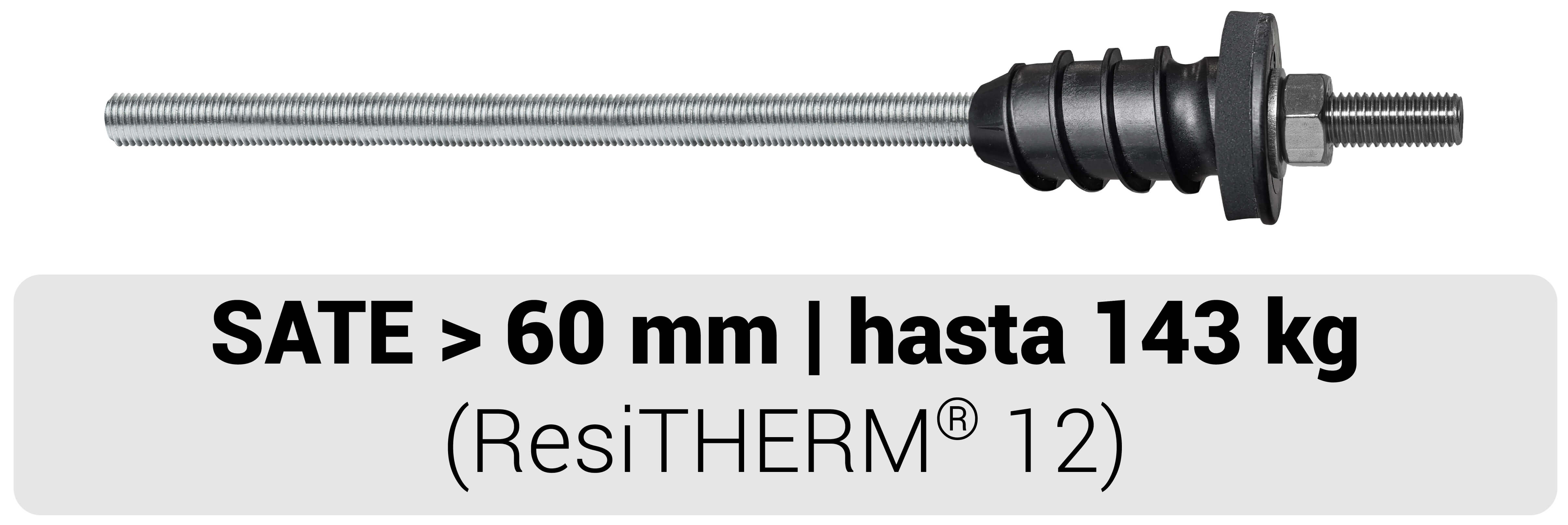 Fijación ResiTHERM 12 para SATE > 60 mm y hasta 143 kg