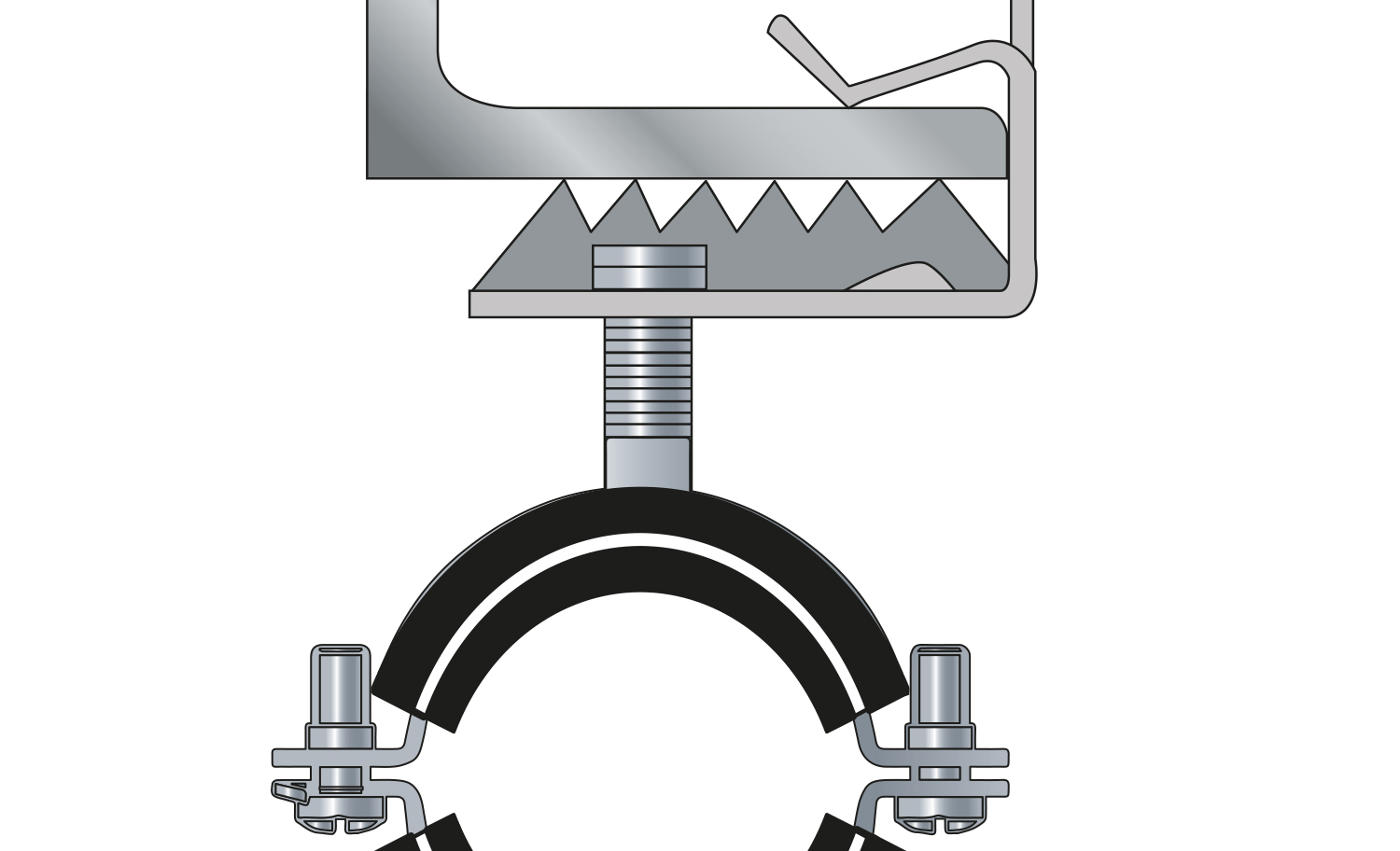 Abrazadera portadora CAB con tornillo M6x9 para montaje de abrazaderas