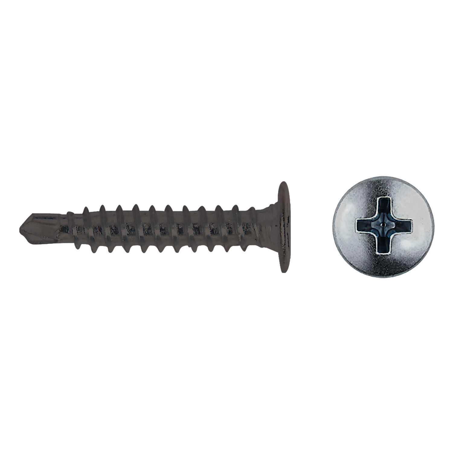 Tornillo punta broca CET con cabeza extraplana y acabado negro
