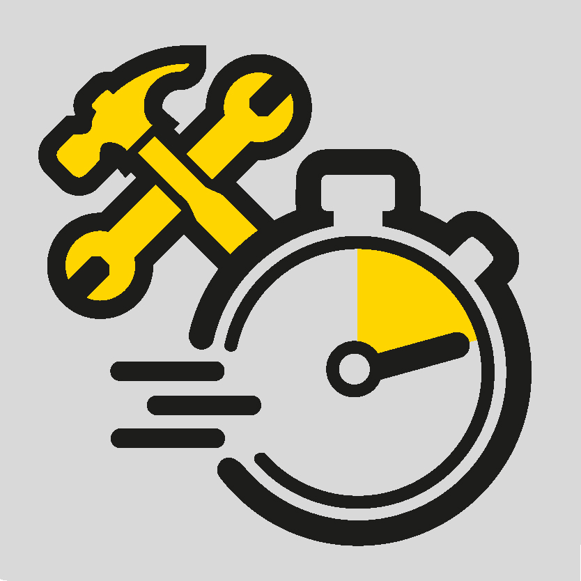 Save Time – Icono de eficiencia y rapidez en instalación