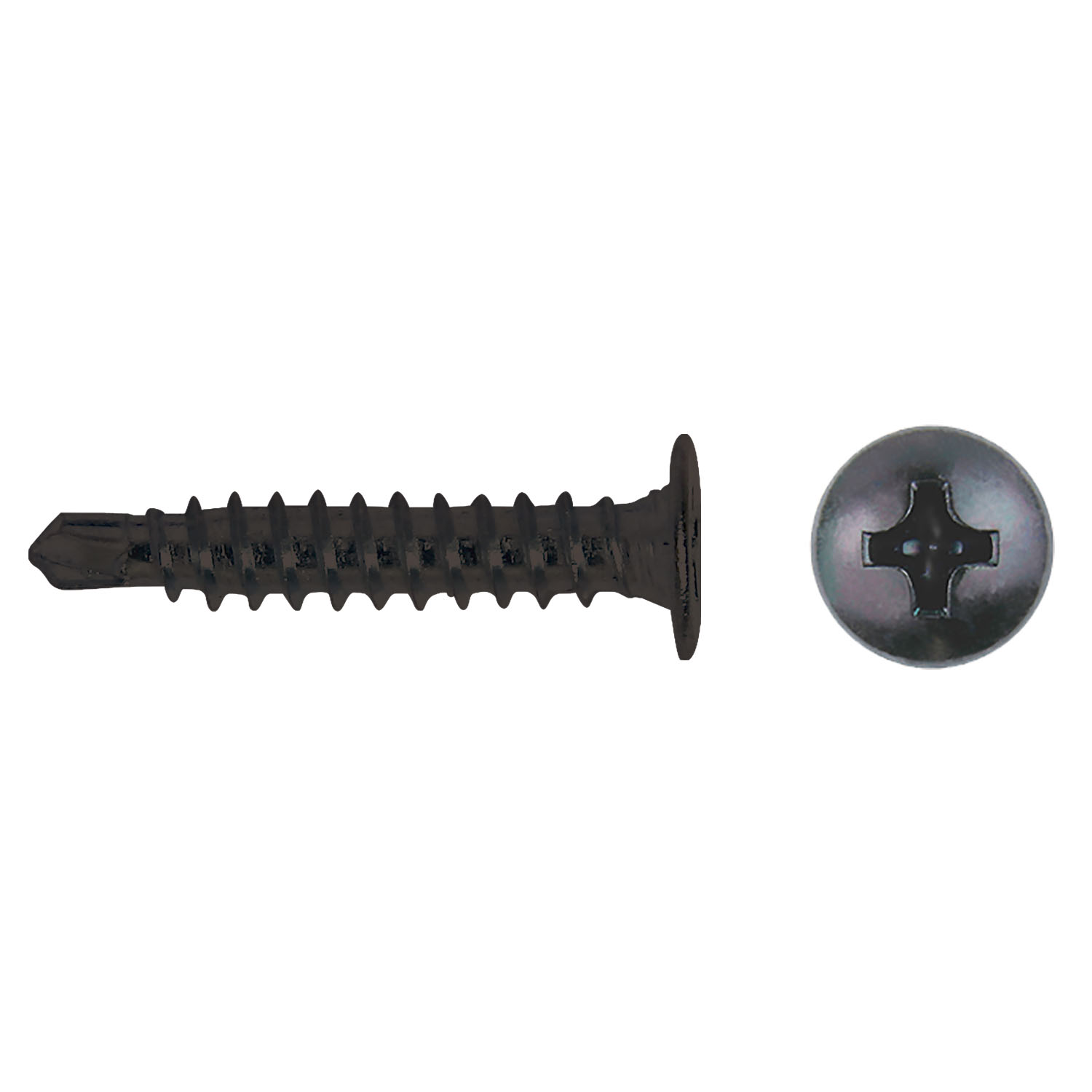 Tornillo punta broca CET con cabeza extraplana y acabado negro
